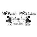 Stickers de voiture mariage personnalisé - "Mickey & Minnie"