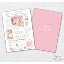 Faire part de naissance fille - "Certificat naissance"