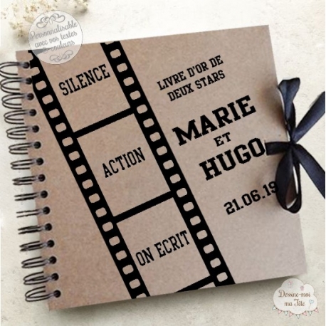 Livre d'Or mariage kraft - Cinéma - à personnaliser pour votre mariage