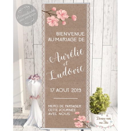 Roll-up / kakémono "Bienvenue Bohème" personnalisé