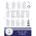 Plan de table Mariage - La mer / Marin personnalisé