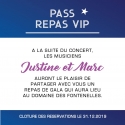 Carte pour repas pour Faire part de Mariage - Ticket de concert