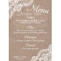 Tableau Menu Mariage personnalisé - Rustique chic / Bohème