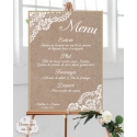 Tableau Menu Mariage personnalisé - Rustique chic / Bohème