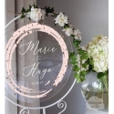 Tableau de bienvenue mariage Plexiglass rond - Aquarelle