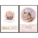 Faire part de naissance fille - Aquarelle princesse