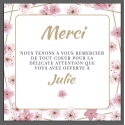 Carte remerciements de naissance fille - fleurs