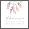 Carte remerciements de naissance fille - Calendrier bohème