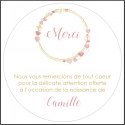 Faire part de naissance fille - couronne coeurs