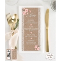 Menu de Mariage individuel - Bohème Romantique