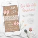 Save the Date numérique Mariage - Bohème Romantique