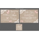 Faire part de mariage aimanté avec magnet - Bohème Romantique Calendrier