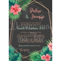 Faire part de Mariage papier Calque - Tropiques Chic