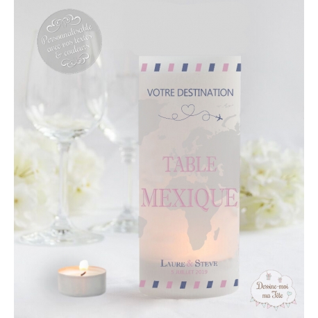 Photophores mariage Marque-table - Voyage