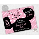 carte d'invitation Anniversaire - Minnie Rose