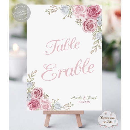 Marque-table mariage - Champêtre Romantique - personnalisé