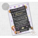 Carte d'invitation Anniversaire - Princesse Violet