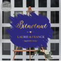 Tableau de bienvenue mariage Plexiglass - Fond peinture