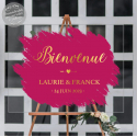 Tableau de bienvenue mariage Plexiglass - Fond peinture