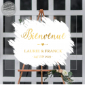 Tableau de bienvenue mariage Plexiglass - Fond peinture