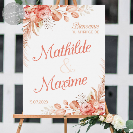 Tableau de Bienvenue Mariage Terracotta