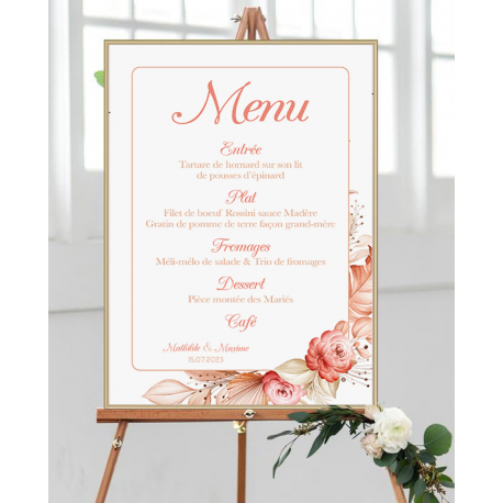 Tableau Menu Mariage Terracotta