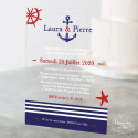 Faire part de Mariage plexi acrylique - Marin / Mer