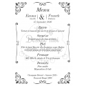 Tableau Menu Mariage avec fond blanc