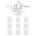 Plan de table Mariage "couple mariés Ardoise 1" personnalisé