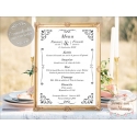 Tableau Menu Mariage "fond blanc" personnalisé