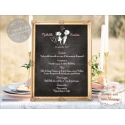 Tableau Menu Mariage " Couple mariés Ardoise" personnalisé