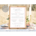 Tableau Menu Mariage "Rétro" personnalisé