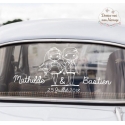 Stickers de voiture mariage personnalisé - "Couples mariés"