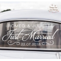 Stickers de voiture mariage personnalisé - "Just Married"