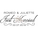 Stickers de voiture mariage personnalisé - "Just Married"