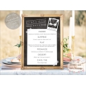 Tableau Menu Mariage "polaroid" personnalisé