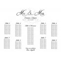 Plan de table Mariage "Minimaliste blanc" personnalisé