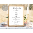 Tableau Menu Mariage "Minimaliste blanc" personnalisé