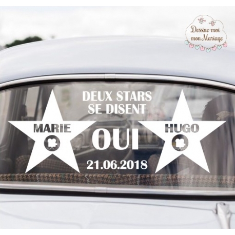 Stickers de voiture mariage personnalisé - "Cinéma"